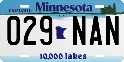 MN license plate 029NAN