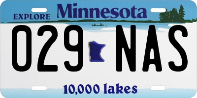 MN license plate 029NAS
