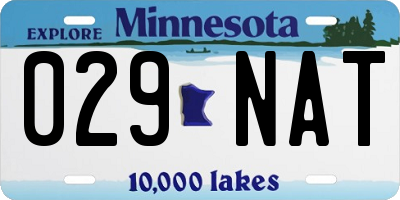 MN license plate 029NAT