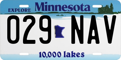 MN license plate 029NAV