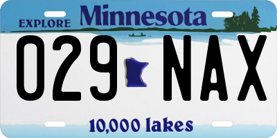 MN license plate 029NAX