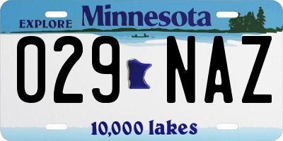 MN license plate 029NAZ