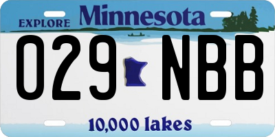 MN license plate 029NBB