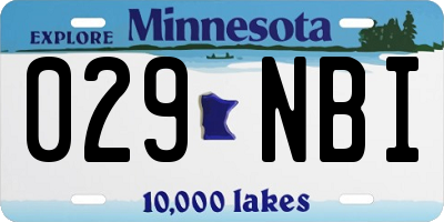MN license plate 029NBI