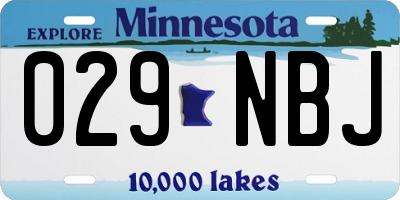 MN license plate 029NBJ