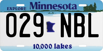 MN license plate 029NBL