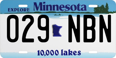 MN license plate 029NBN