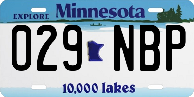 MN license plate 029NBP