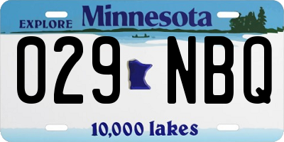 MN license plate 029NBQ