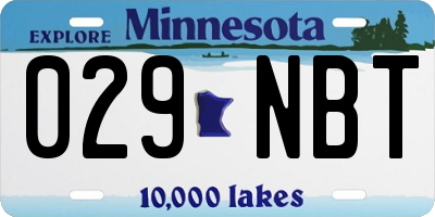 MN license plate 029NBT