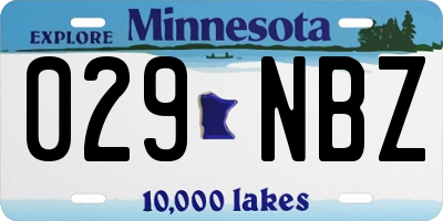 MN license plate 029NBZ