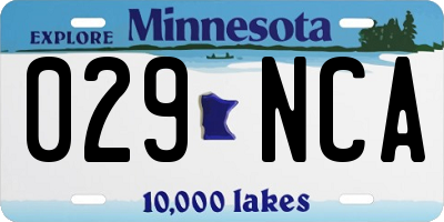MN license plate 029NCA