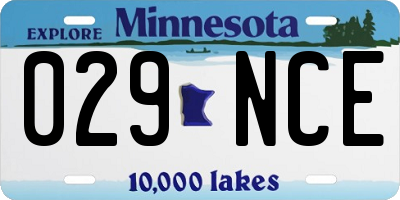 MN license plate 029NCE