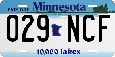 MN license plate 029NCF