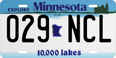 MN license plate 029NCL