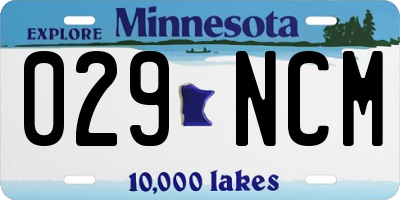 MN license plate 029NCM