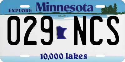 MN license plate 029NCS