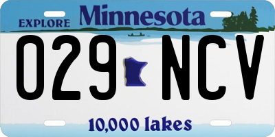 MN license plate 029NCV