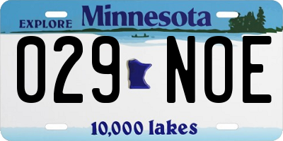 MN license plate 029NOE