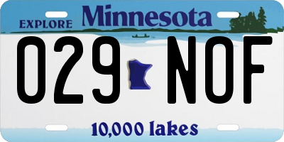 MN license plate 029NOF