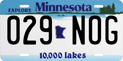 MN license plate 029NOG