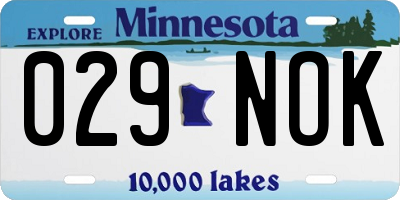 MN license plate 029NOK