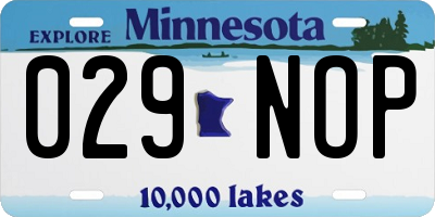 MN license plate 029NOP