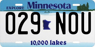 MN license plate 029NOU