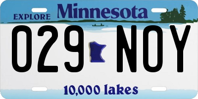 MN license plate 029NOY