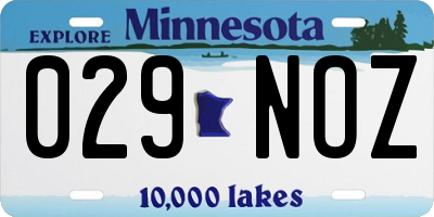 MN license plate 029NOZ