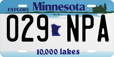 MN license plate 029NPA