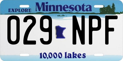 MN license plate 029NPF