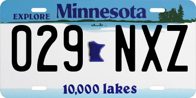 MN license plate 029NXZ