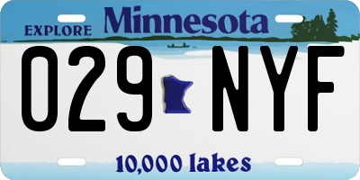 MN license plate 029NYF