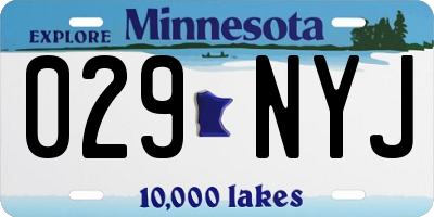 MN license plate 029NYJ