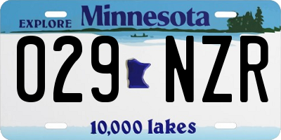 MN license plate 029NZR