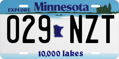 MN license plate 029NZT