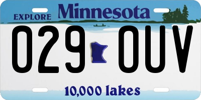 MN license plate 029OUV