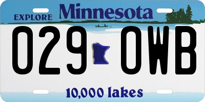 MN license plate 029OWB