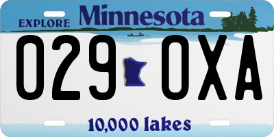 MN license plate 029OXA