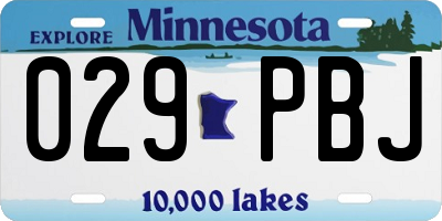 MN license plate 029PBJ