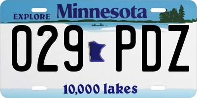 MN license plate 029PDZ
