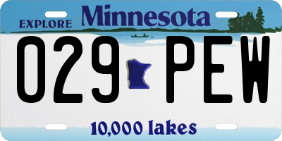 MN license plate 029PEW