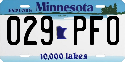 MN license plate 029PFO