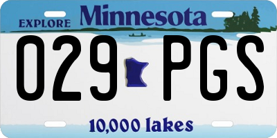 MN license plate 029PGS