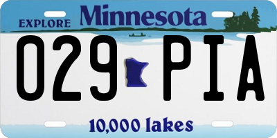 MN license plate 029PIA