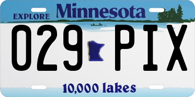 MN license plate 029PIX