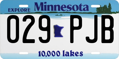 MN license plate 029PJB
