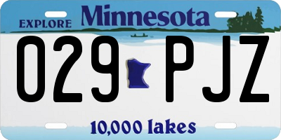 MN license plate 029PJZ