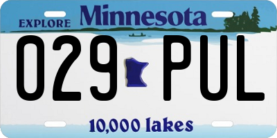 MN license plate 029PUL